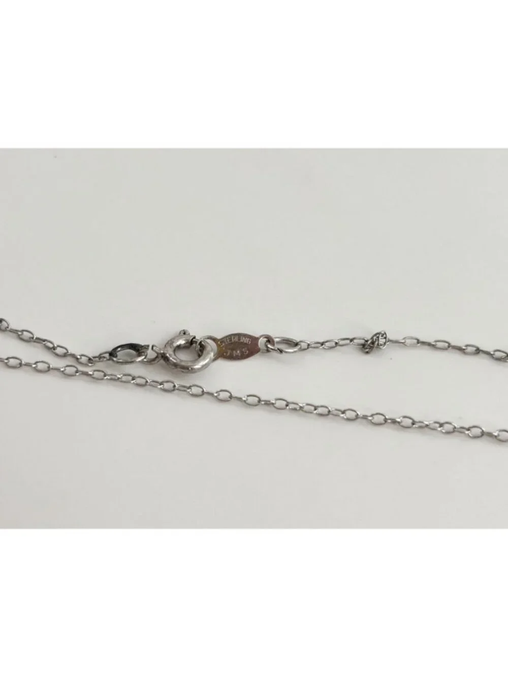 Snowflake Shaped Citrine Sterling Silver 925 Vintage Pendant Necklace - 18